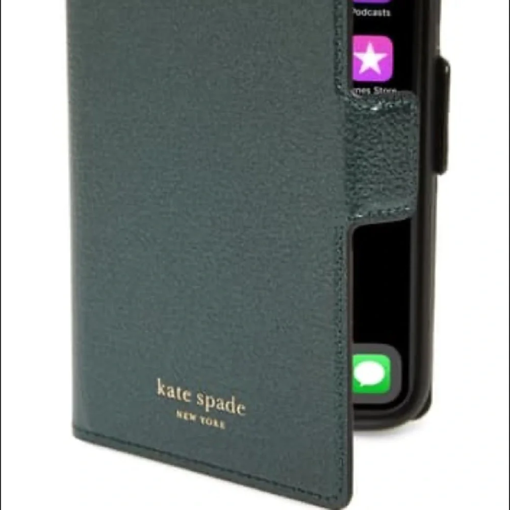 kate spade Sylvia iPhone XS / X Leather Magnetic Wrap Folio - Dark Green